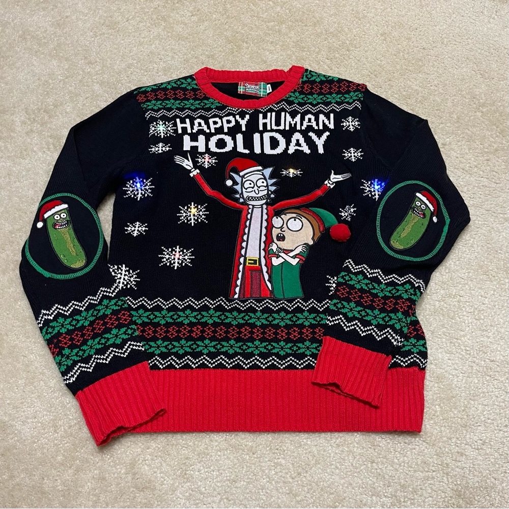 Spencer - Rick & Morty Light Up Christmas Sweater - Size: Small